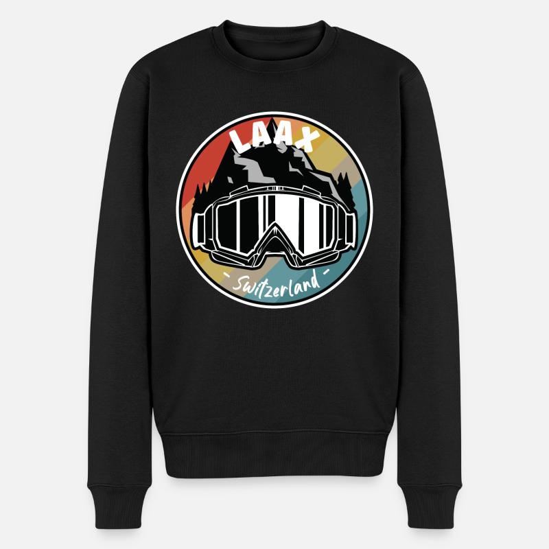 Skier à Laax Suisse - Pull Premium bio Homme - noir