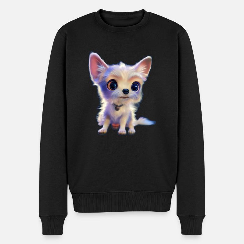 petit chien blanc - Pull Premium bio Homme - noir