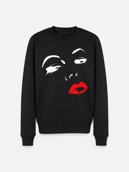 women face face love - Men's Premium Organic Jumper - black