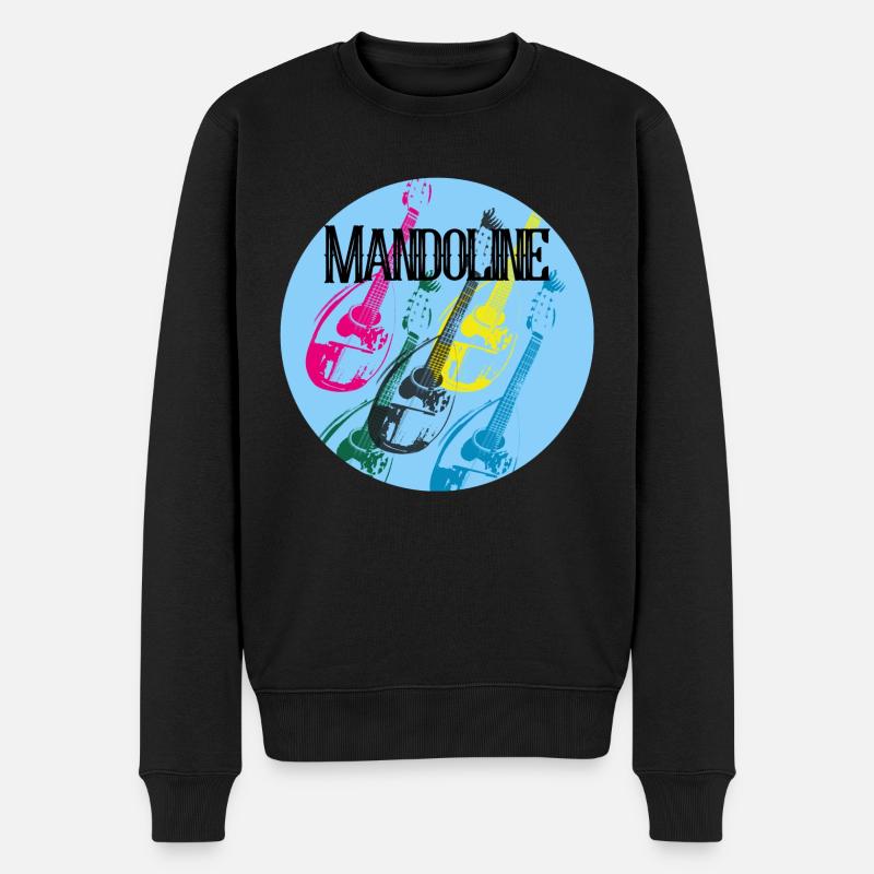Mandoline fünf Farben Collage - Männer Premium Bio Pullover - Schwarz