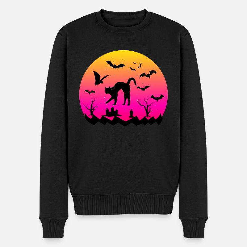 Sunset Cemetery - Halloween - Männer Premium Bio Pullover - Schwarz