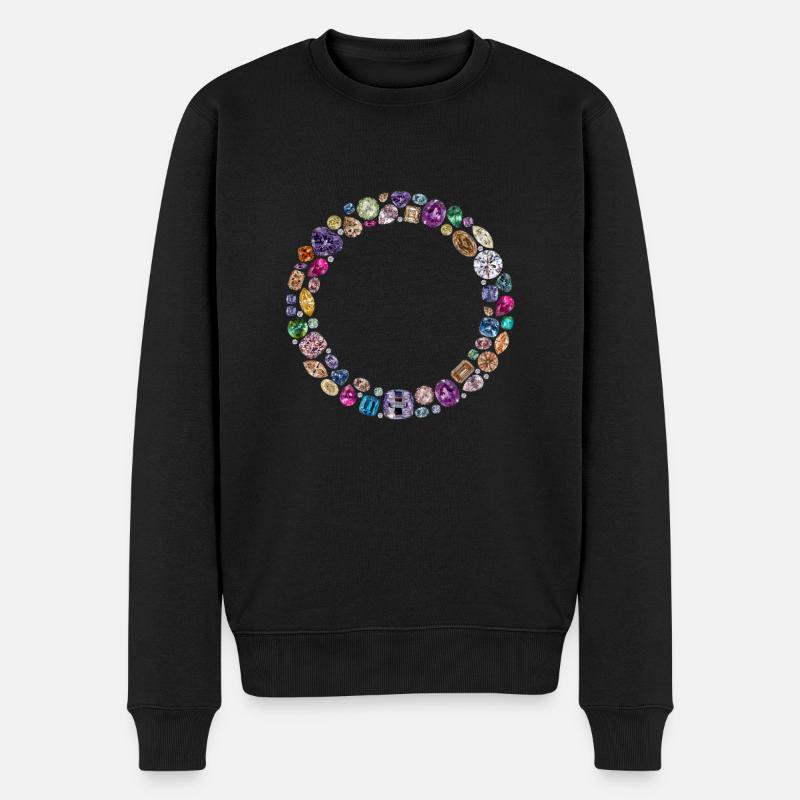 Diamant Kreis - Männer Premium Bio Pullover - Schwarz
