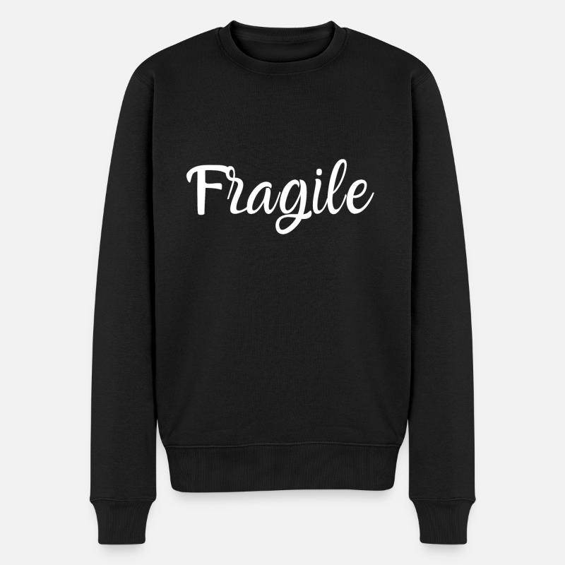 Fragile - Pull Premium bio Homme - noir
