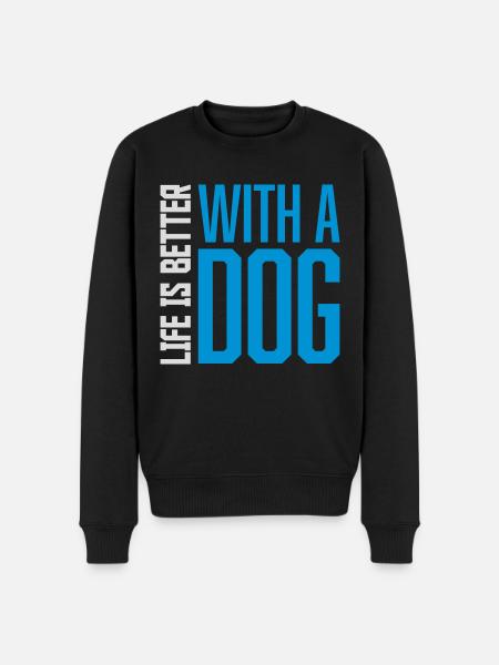 better with a dog - Men's Premium Organic Jumper - black