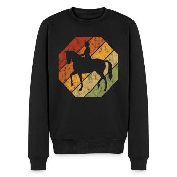 Dressage Équitation Cavaliers de dressage Équitation Équitation - Pull Premium bio Homme - noir - Devant - Nico (187cm)