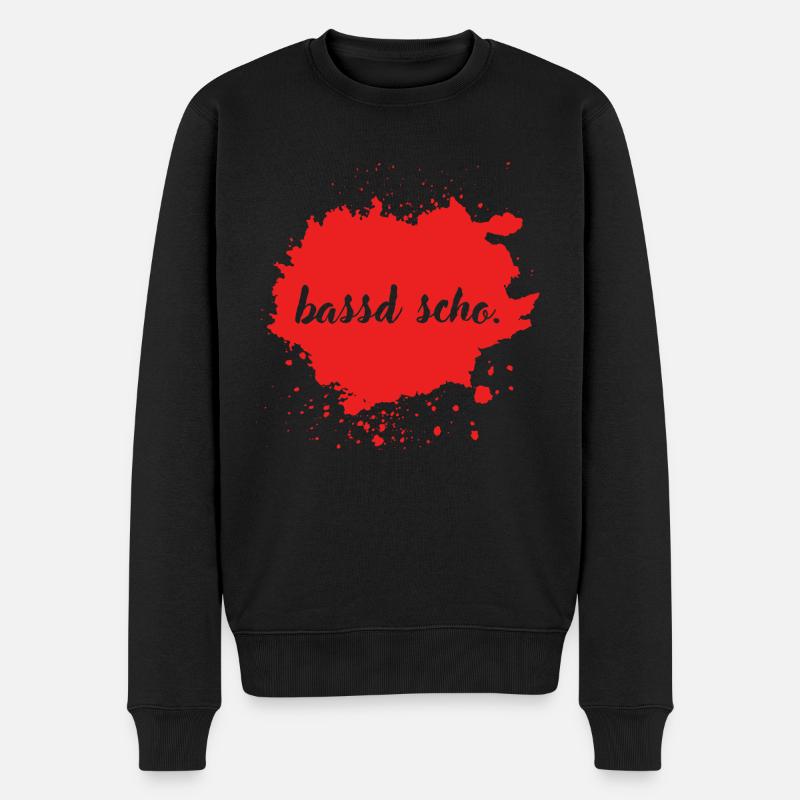 bassd scho. - franconian slang - Männer Premium Bio Pullover - Schwarz
