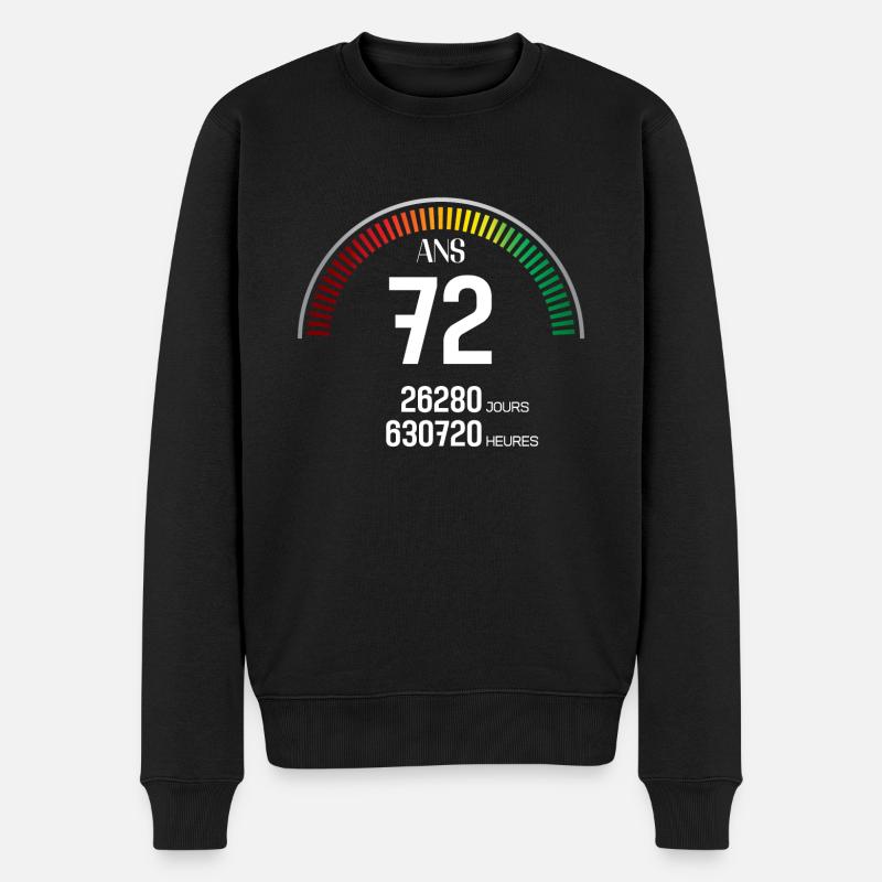 Anniversaire 72 ans Compteur - Pull Premium bio Homme - noir