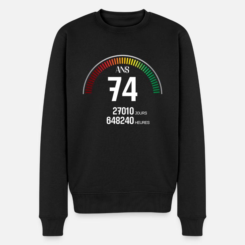 Anniversaire 74 ans Compteur - Pull Premium bio Homme - noir
