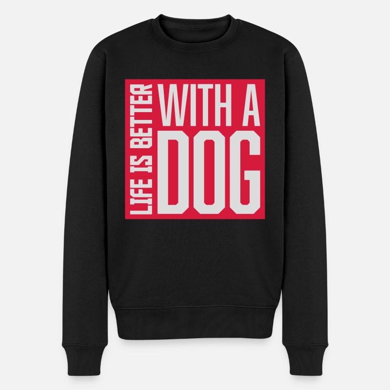 Mieux avec un chien - Pull Premium bio Homme - noir