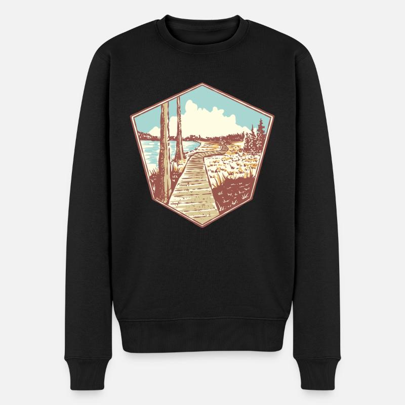 Oderteich Harz Souvenir - Männer Premium Bio Pullover - Schwarz