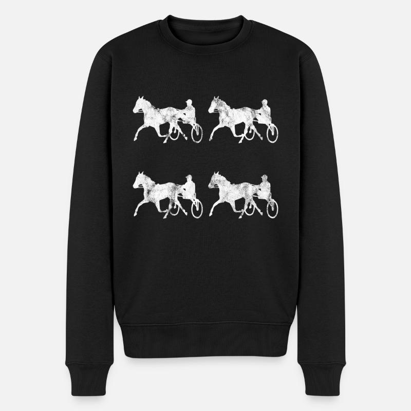 Trotteur trotter dans un style rétro ou vintage - Pull Premium bio Homme - noir