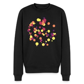 Abstrakte Kreise Muster - Männer Premium Bio Pullover - Schwarz - Vorne - Nico (187cm)