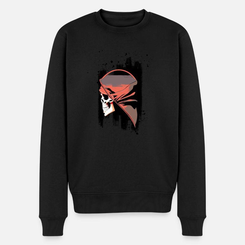 Tod in einer Kapuze für Halloween - Männer Premium Bio Pullover - Schwarz