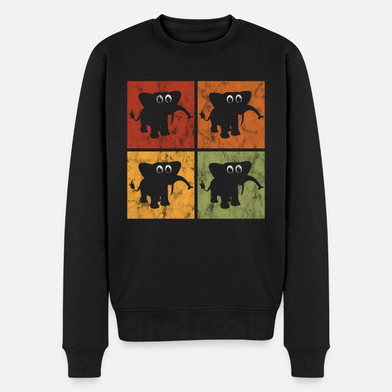 Eléphant éléphant pour enfants - Pull Premium bio Homme - noir