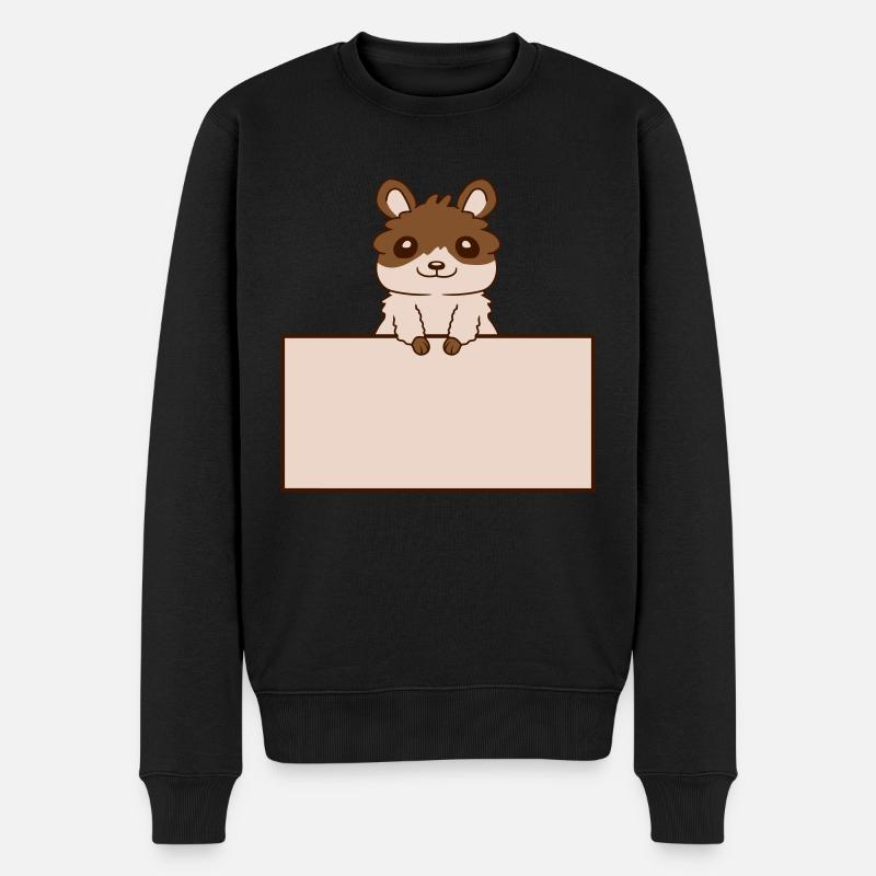 Texte derrière le hamster bouclier - Pull Premium bio Homme - noir