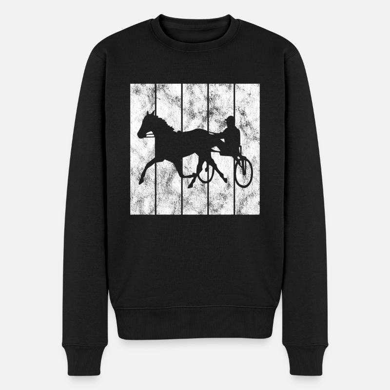 Trotter courses de trot dans un style rétro ou vintage - Pull Premium bio Homme - noir