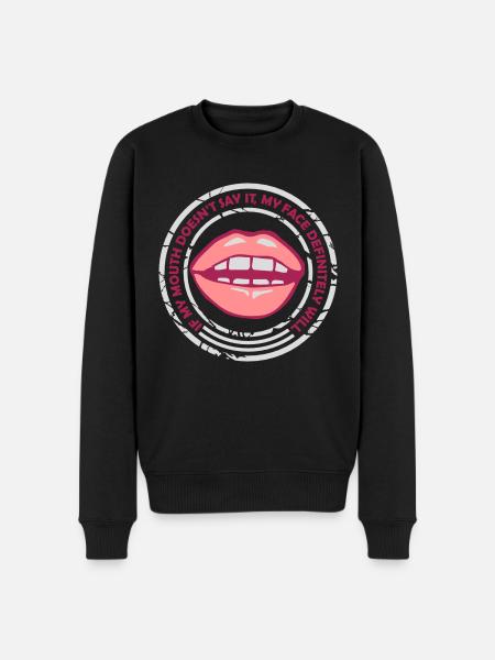 my face definitely will - Men's Premium Organic Jumper - black