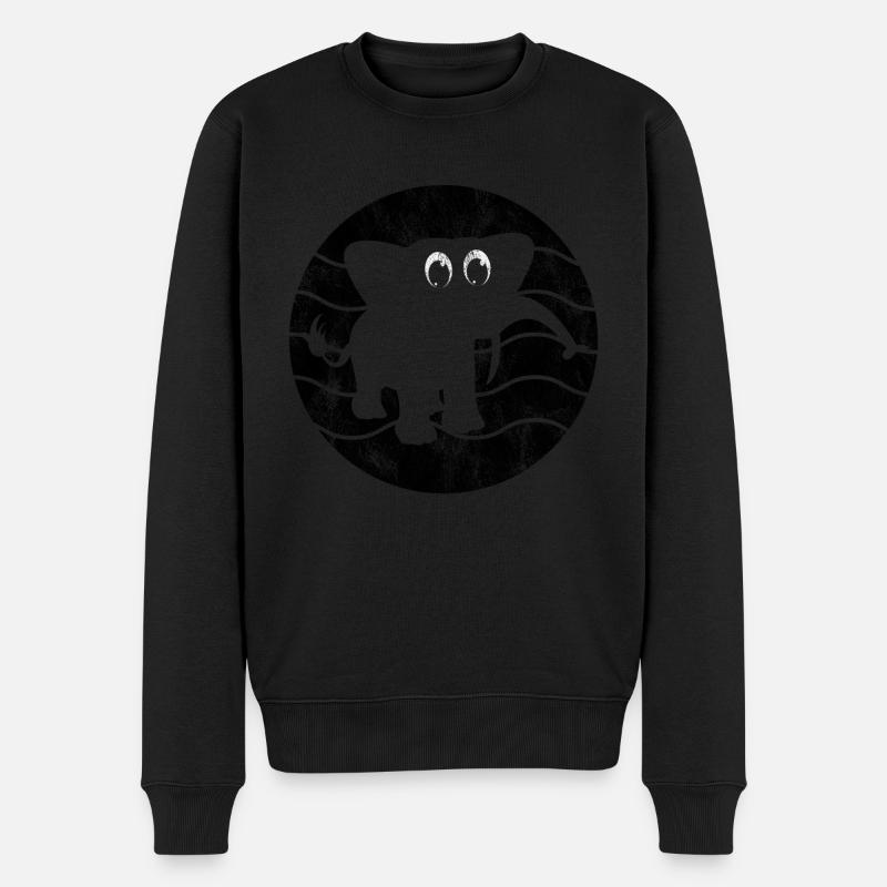 Elefanten Elefant für Kinder - Männer Premium Bio Pullover - Schwarz