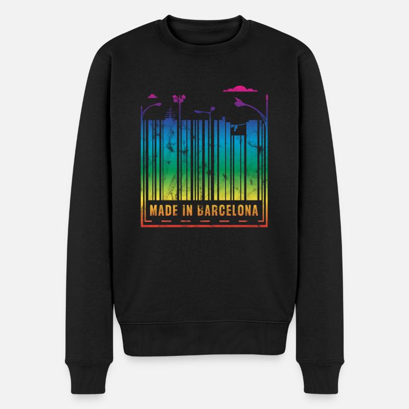 Made in Barcelona - Männer Premium Bio Pullover - Schwarz