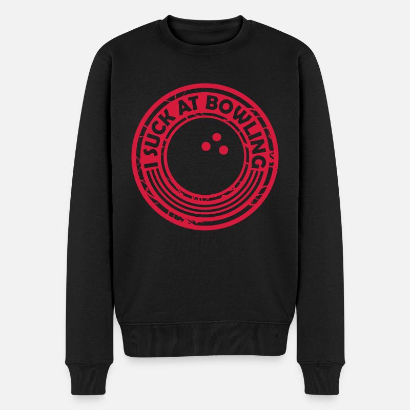 I suck at bowling - Männer Premium Bio Pullover - Schwarz