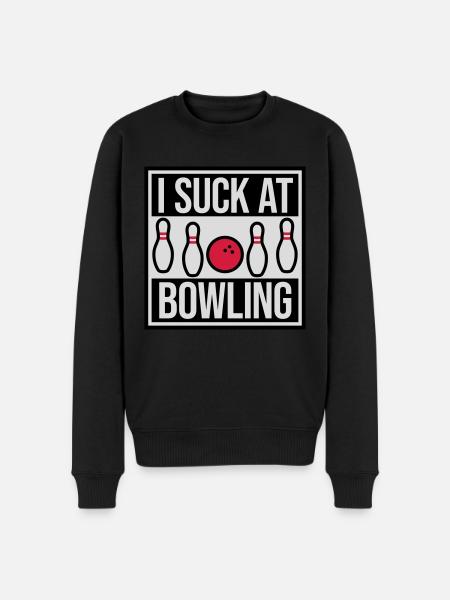 I suck at bowling - Men's Premium Organic Jumper - black