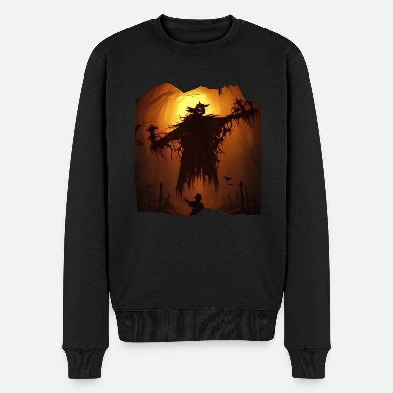 Fantôme d’Halloween avec citrouille - Pull Premium bio Homme - noir