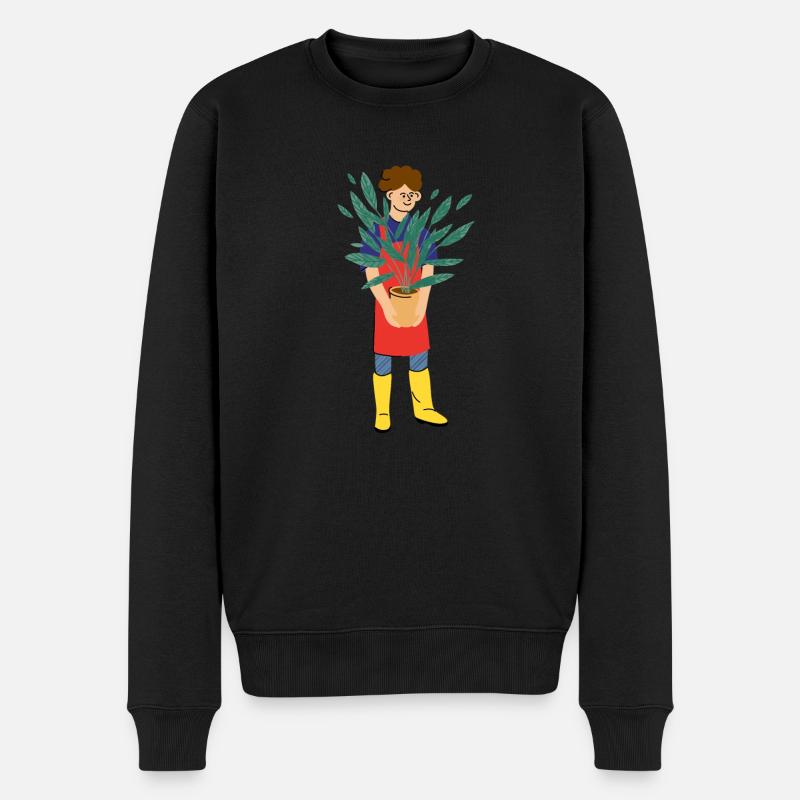 Herbstpflanzen für u - Männer Premium Bio Pullover - Schwarz
