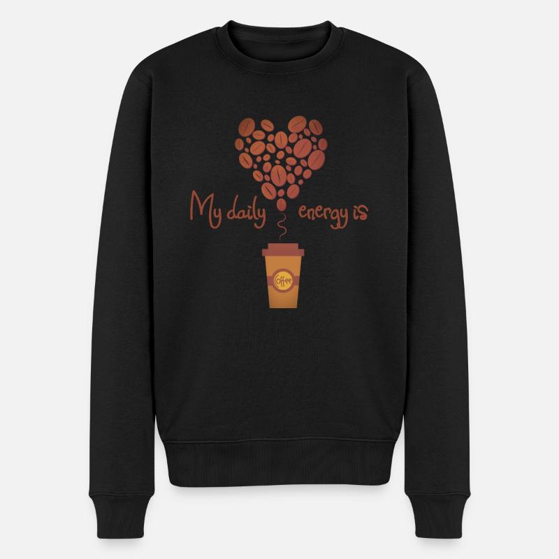 Kaffee - Männer Premium Bio Pullover - Schwarz