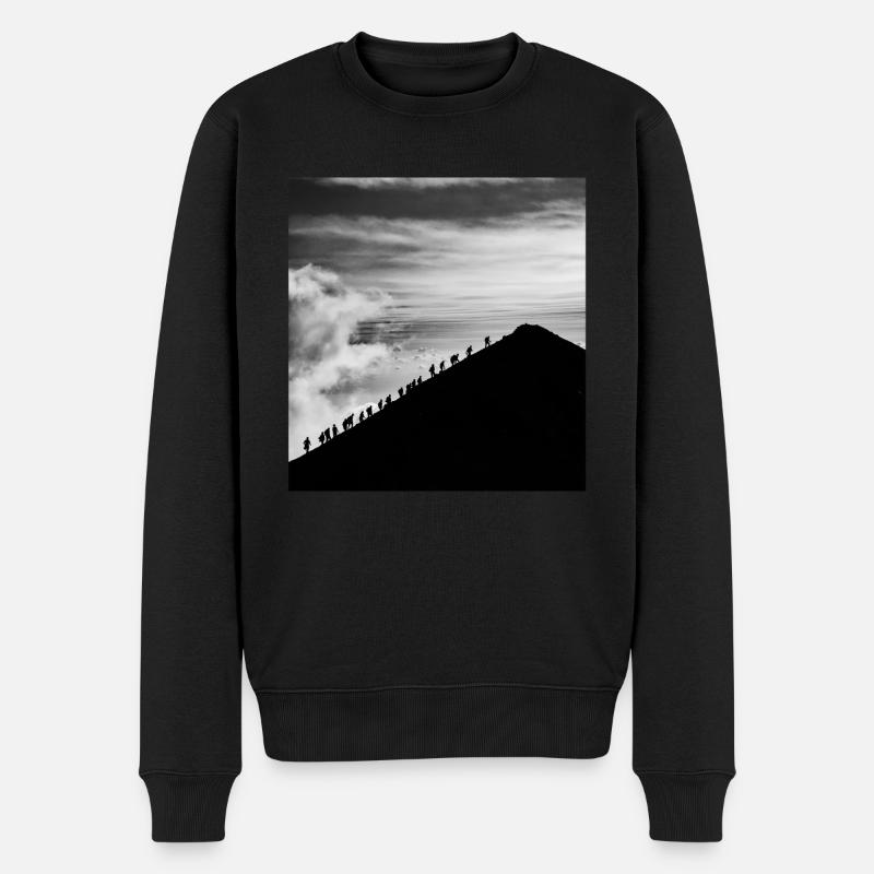 ETNA Sizilien Bergsteigen - Männer Premium Bio Pullover - Schwarz