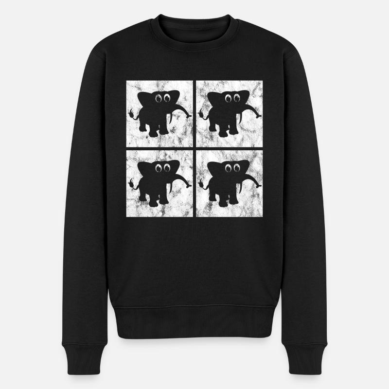 Eléphant éléphant pour enfants - Pull Premium bio Homme - noir