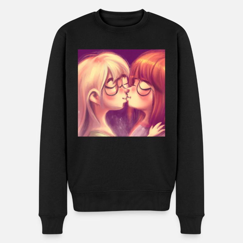 LGBT Queer Kuss 🌈🌈 - Männer Premium Bio Pullover - Schwarz