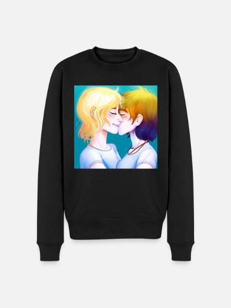 LGBT Queer Kuss 🌈🌈 - Männer Premium Bio Pullover - Schwarz