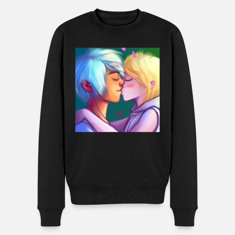 LGBT Queer kiss 🌈🌈 - Pull Premium bio Homme - noir