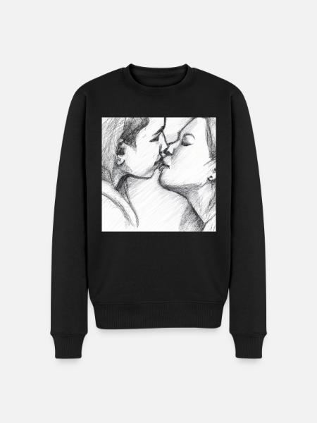 LGBT Queer kiss 🌈🌈 - Men's Premium Organic Jumper - black