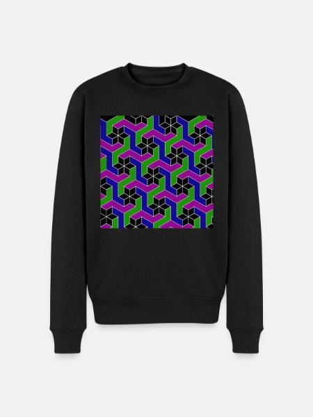 Geometrie2 - Männer Premium Bio Pullover - Schwarz