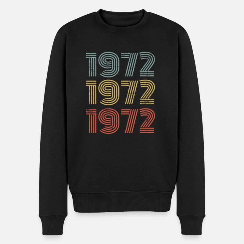 Vintage 1972 - Männer Premium Bio Pullover - Schwarz
