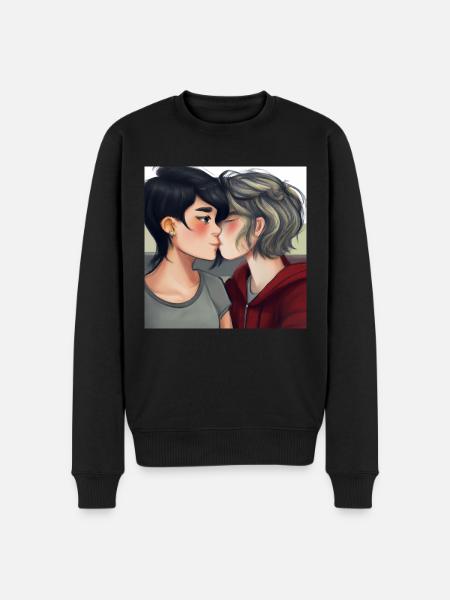 LGBT Queer Kuss 🌈🌈 - Männer Premium Bio Pullover - Schwarz