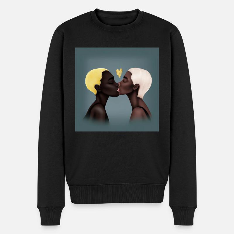 LGBT Queer Kuss 🌈🌈 - Männer Premium Bio Pullover - Schwarz