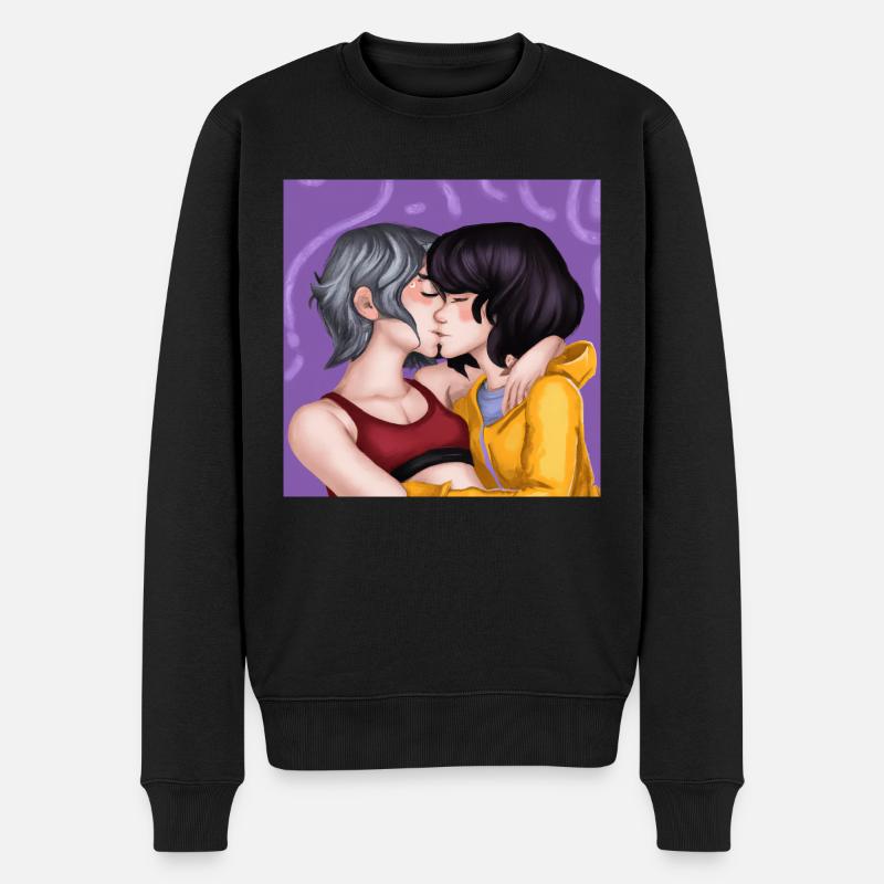 LGBT Queer kiss 🌈🌈 - Pull Premium bio Homme - noir