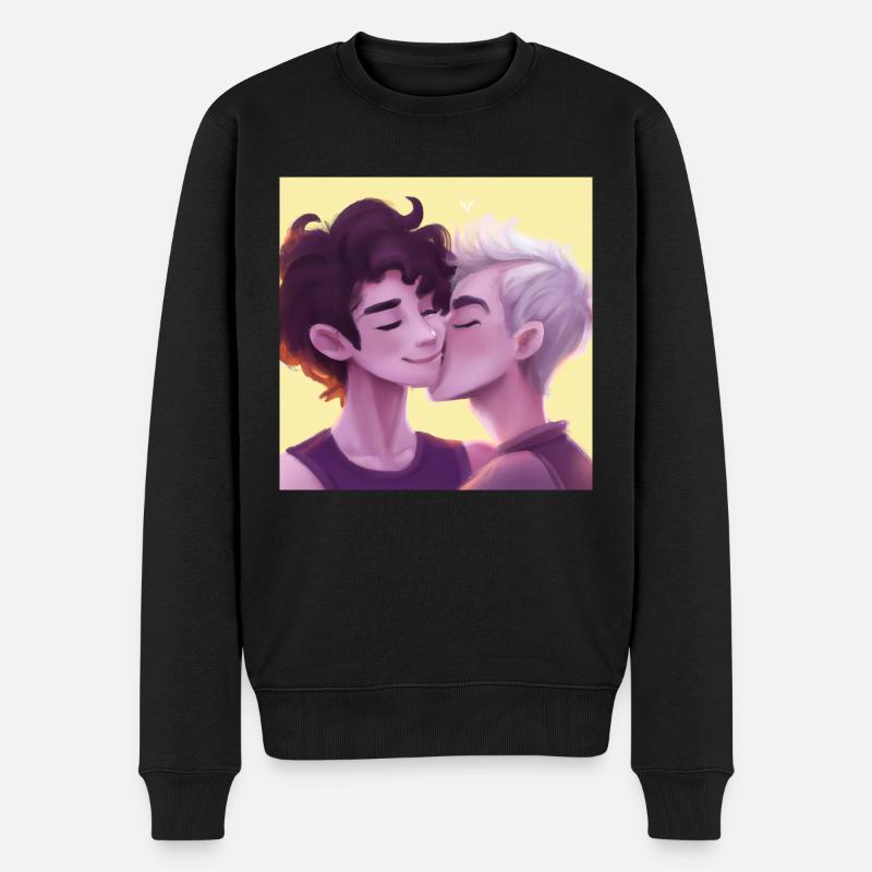 LGBT Queer kiss 🌈🌈 - Pull Premium bio Homme - noir