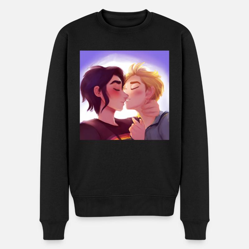 LGBT Queer kiss 🌈🌈 - Pull Premium bio Homme - noir