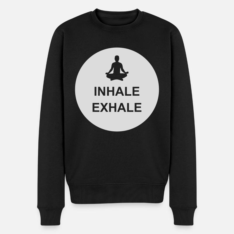 Inspirez expirez Yoga citation - Pull Premium bio Homme - noir