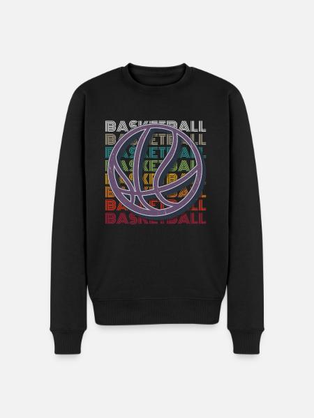 Basketball Retro - Männer Premium Bio Pullover - Schwarz