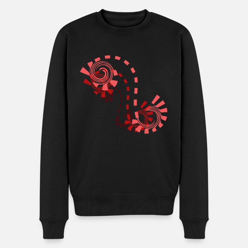 rotes ornament schattiert - Männer Premium Bio Pullover - Schwarz