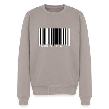 Fabriqué en 1960 Cadeau de code-barres - Pull Premium bio Homme - taupe - Devant - Nico (187cm)