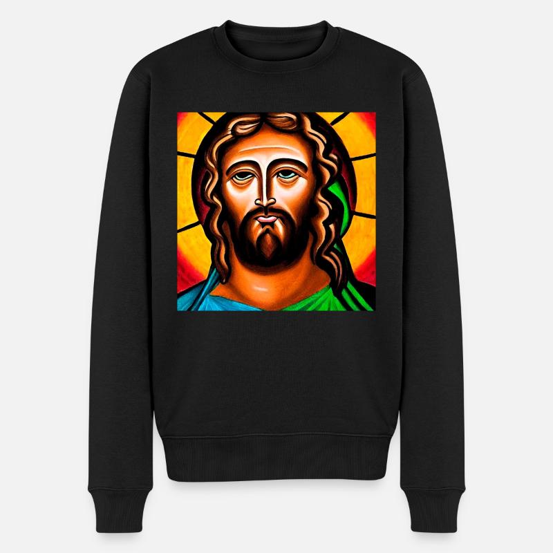 Portrait de Jésus-Christ - Pull Premium bio Homme - noir