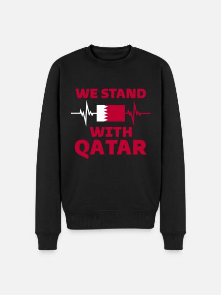 I support Qatar - Men's Premium Organic Jumper - black