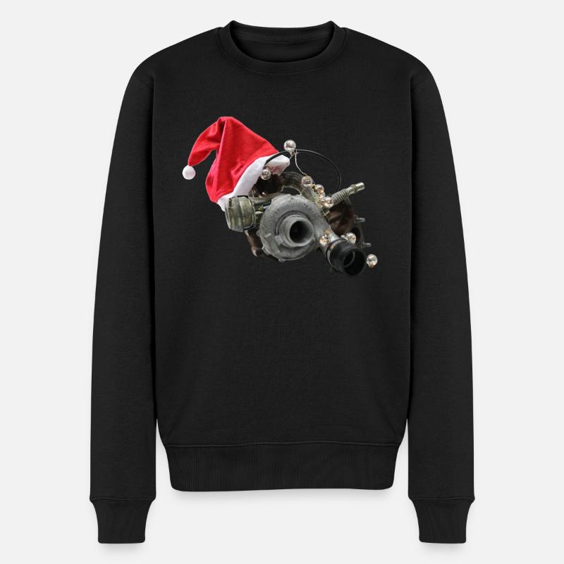 Es weihnachtet sehr: merry christmas boost - Männer Premium Bio Pullover - Schwarz