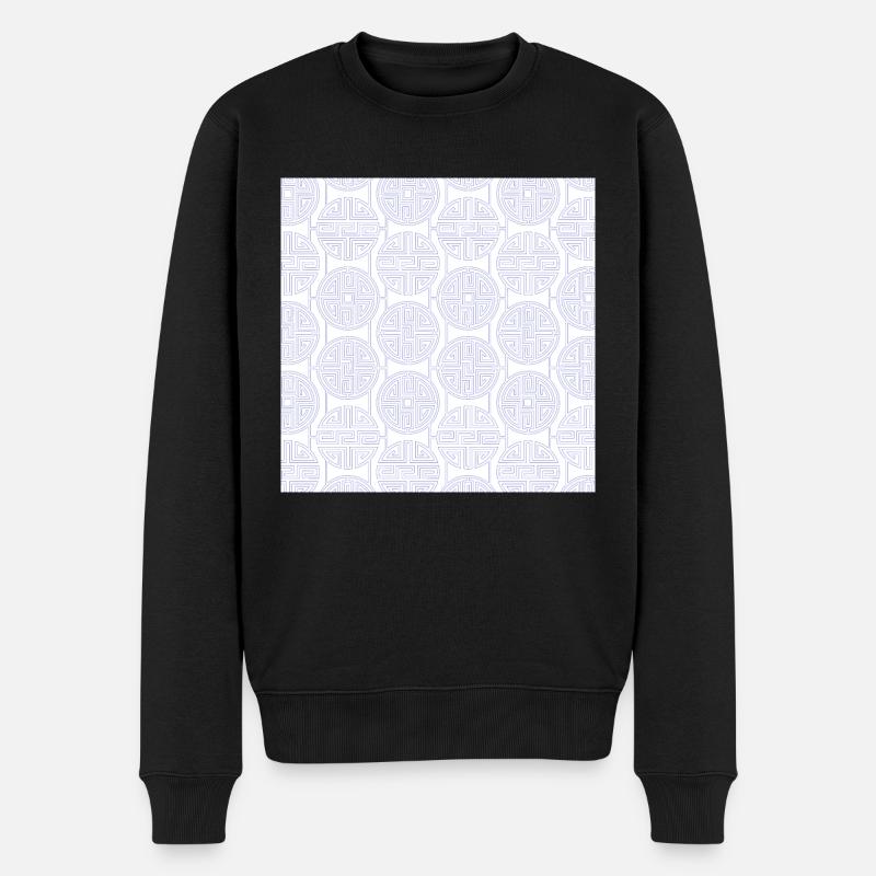 Chinesisches Muster - Männer Premium Bio Pullover - Schwarz