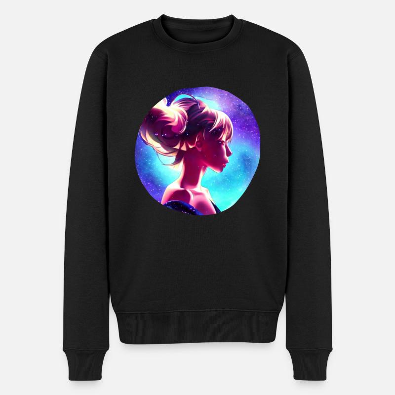 ANIME SPACE GIRL - Pull Premium bio Homme - noir
